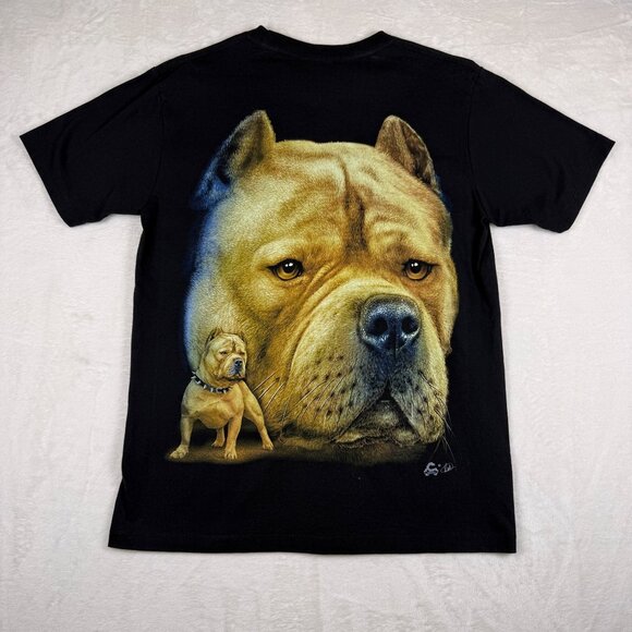 Y2K Caballo Pitbull Dog Graphic T Shirt‎ Men's Small Glow in the Dark Streetwear - Picture 4 of 6